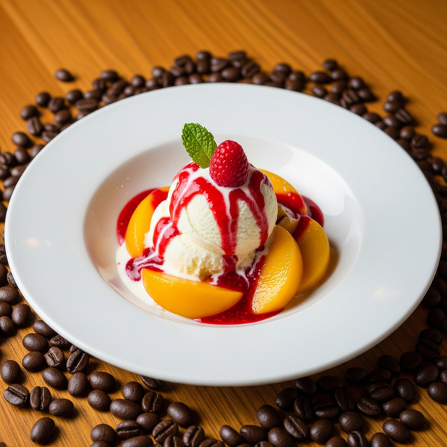 Organic Peach Melba Flavored Coffee Beans